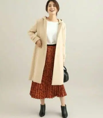 [ 익명 배송 ] 후드 부착 코트 베이지 아우터 M 사이즈