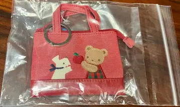 패밀리아 강아지와 곰 자수 빨간색 키링