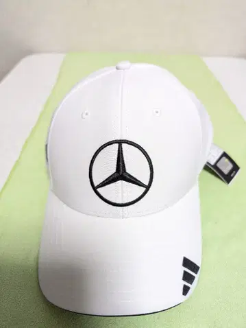 벤츠 아디다스 캡 모자 남녀 공용 화이트 새상품, 미사용