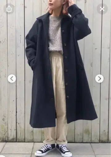 Samansa Mos2 blue 심플 롱 코트