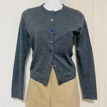 새상품급 폴스미스 그레이 울 가디건 긴팔 버튼 M