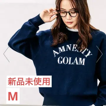 [ 미사용 새상품 ] 멜티 로고 풀오버 네이비 M 사이즈