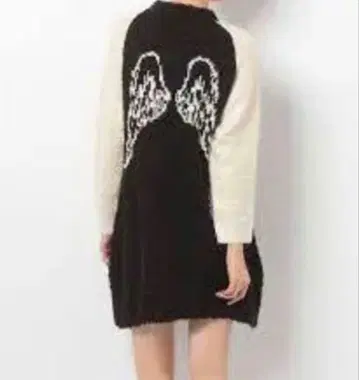 jouetie 깃털 니트 A라인 니트 원피스