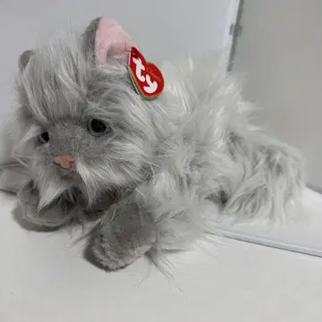 Ty 그레이 고양이 봉제 인형 장모 버디즈