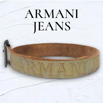 ARMANI JEANS 아르마니진스 벨트 가죽 그린 엠보싱