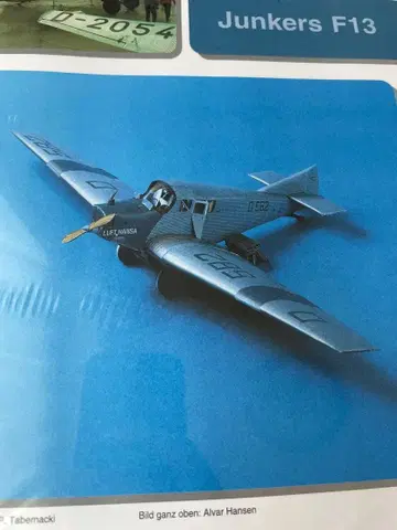 Junkers 유카스 f13 독일제 페이퍼 크래프트