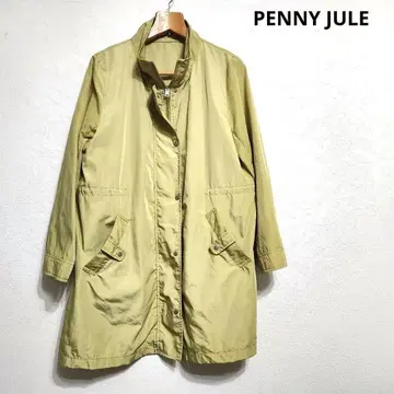 PENNY JULE 옐로우 그린 윈드브레이커 얇은 소재 아우터 레인코트