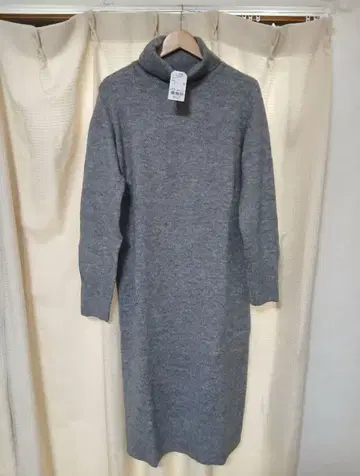 완판 그레이 니트 터틀 니트 롱 원피스