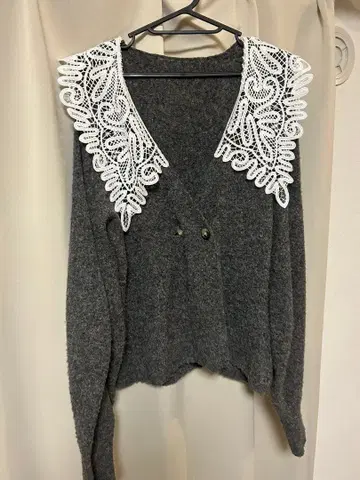 정품 acka 레이스 가디건 그레이