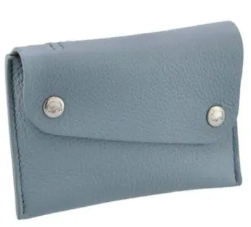 일비종떼 키링 카드 케이스 가죽 잡화 블루 레더 코인 케이스