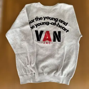 VAN Jacket 서리 내린 그레이 크루넥 트레이닝복