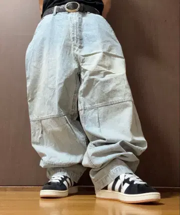 [ DAVOUCCI ] 데님 팬츠 초와이드 빈티지 가공 [ 40x34 ]