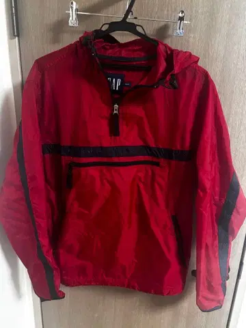 올드 GAP 90s 레드 아노락 후드티 나일론 자켓 XS/TP