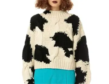 [ SLY ] COW CABLE 스웨터 상의 니트 블랙