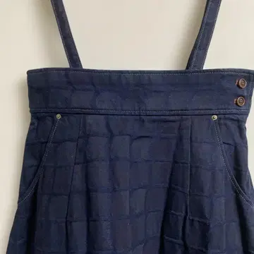 네이비 코튼 롱 스커트 F 사이즈