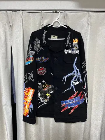 [ MAISON NOIR ] 블랙 데님 바이커 자켓 [ L 사이즈 ]