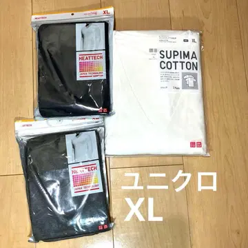 유니클로 MEN XL 3점 일괄 히트텍, 스피마 코튼 V넥 T