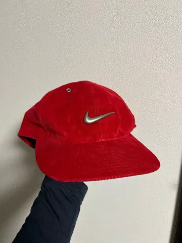 나이키 90s 은색 택 코듀로이 캡