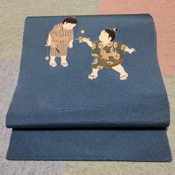 나고야 오비 크레이프 원단 염색 오비 긴 오비