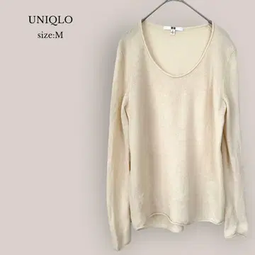 유니클로 UNIQLO 캐시미어 스웨터 U넥 아이보리