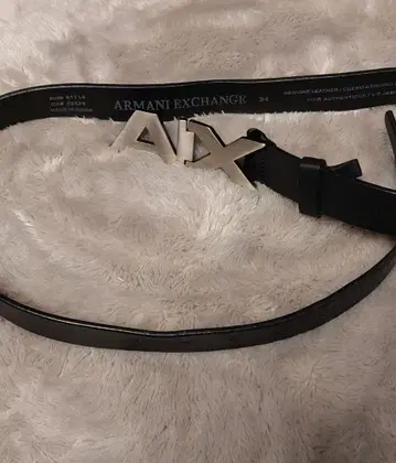 AIX 로고 블랙 가죽 벨트