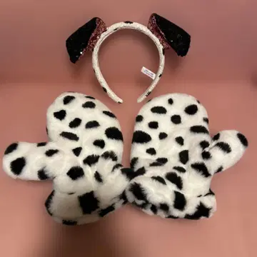 도쿄 디즈니 리조트 101마리 강아지 미튼 장갑 스팽글 머리띠