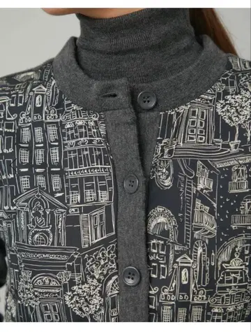 seventen 세븐틴 타운 프린트 가디건