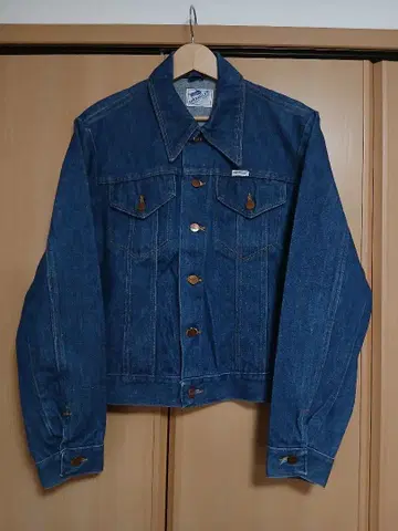 80s 다크 네이비 USA제 랭글러 빈티지 데님 자켓