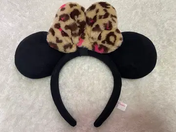 디즈니 미니 레오파드 무늬 머리띠 레오파드 리본 헤이세이