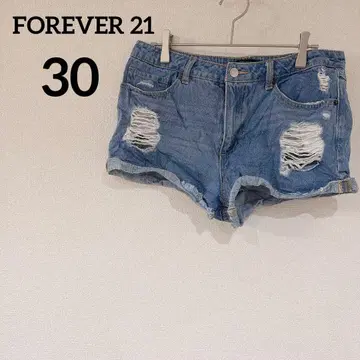새상품급 FOREVER 21 [ 30 ] 데님 숏팬츠 데님 데미지 가공