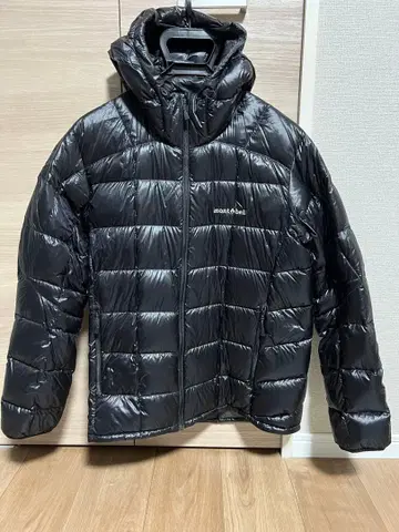 montbell 블랙 다운 자켓 후드 부착