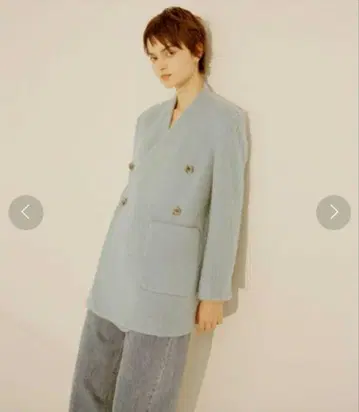 emmi atelier 노카라 더블 자켓 코트