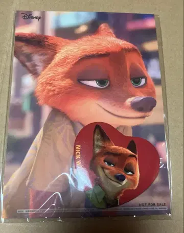 주토피아 닉 캔뱃지 & 엽서 키디랜드 특전