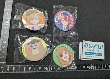 오니팡! 캔뱃지 4개 세트 곰, 수국, 노리린, 해바라기