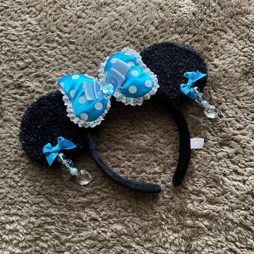 미니 마우스 머리띠 | 도트 리본 귀찌 라메 | 도쿄 디즈니랜드