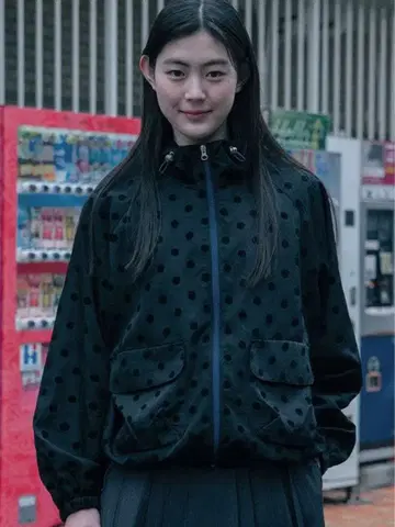 OHESHIO 오헤시오 dot frill 후디드 윈드브레이커