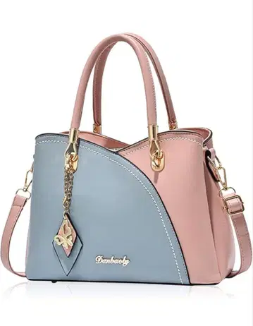 비대칭 핑크 블루 핸드백