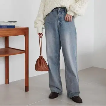 디스코트 US 코튼 데님 스트레이트 팬츠 색스 블루 PS