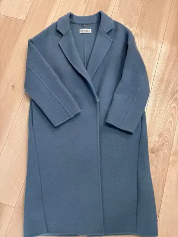 SNIDEL 블루 롱 코트 더블 버튼