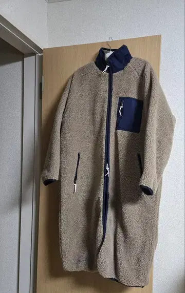 BENDER TOKYO 플리스 코트 M 베이지 네이비