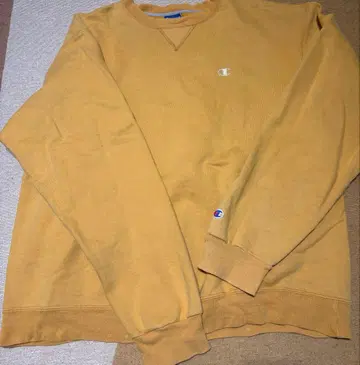 Champion 머스타드 크루넥 맨투맨 L