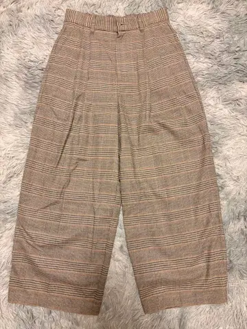 yuni 체크 무늬 캐주얼 팬츠 M 사이즈