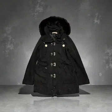 sly 퍼 달린 블랙 모즈 코트 y2k 헤이세이 갸루 그런지