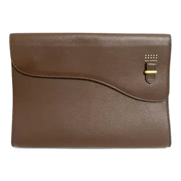 [컨디션 최상] 페레 모비다 천연 가죽 클러치백 브라운