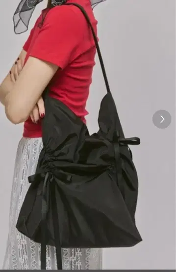 FEKETE 셔링 리본 토트백