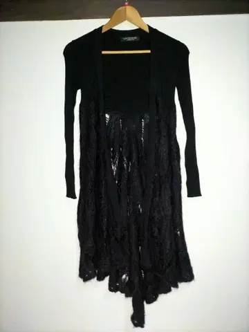 LOVE SEX MONEY 블랙 레이스 롱 가디건 ITALY 새상품급