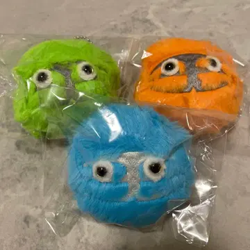 나스카와 텐신 미사용 새상품 천 로고 꽁지 퍼 키링 3종 세트