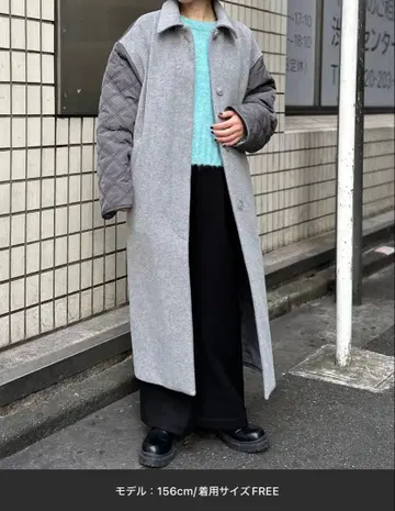 LEPSIM 퀼트 절개 롱 코트