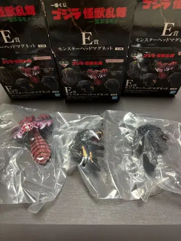제일복권 고질라 괴수난무 거친 것들 E상 몬스터 헤드 마그넷 3종