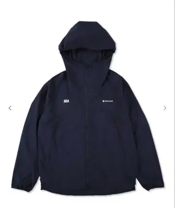 WIND AND SEA x snow peak 네이비 나일론 후드티